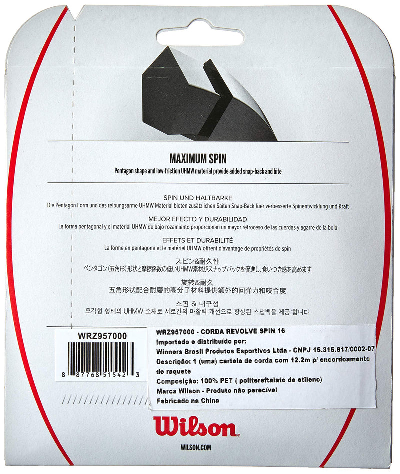Wilson Revole Spin Tennis String Set 17 gauge Black - BeesActive Australia