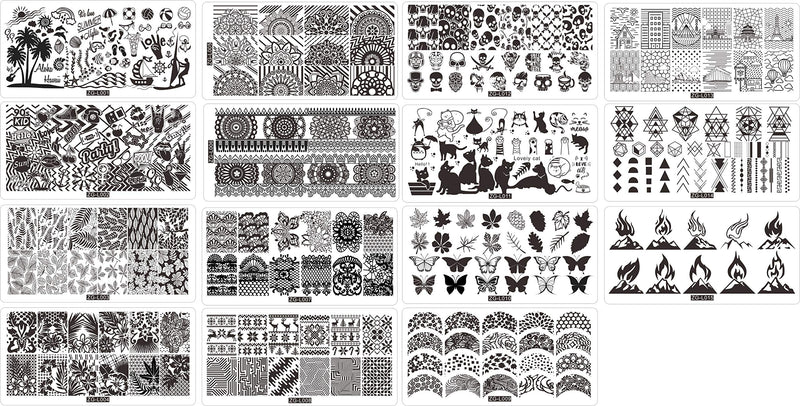 BeautyLeader 20 Pcs Nail Stamp Plates set 15 Nail Art Plate 2 Stamper 2Scraper 1storage bag Nails Art Stamping Plate Scraper Stamper Set Leaves Flowers Animal Nail plate Template Image Plate - BeesActive Australia