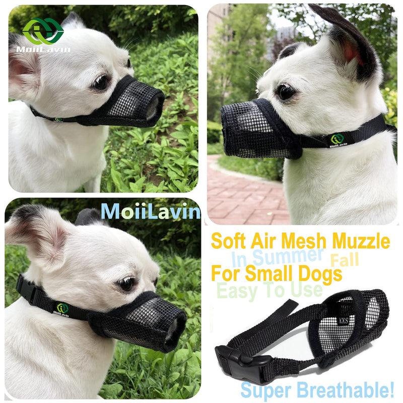 Pet Supply Quick Fit Dog Muzzle with Adjustable Straps, Black Nylon, XXS XS S M L XL XXL Mesh-Black XX-Small - BeesActive Australia