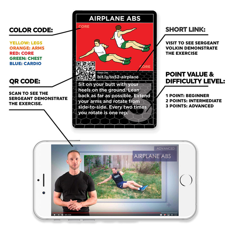 Stack 52 HIIT Interval Workout Game. Designed by Military Fitness Expert. Video Instructions Included. Bodyweight Exercises, No Equipment Needed. Fun and Motivating Training Program. - BeesActive Australia