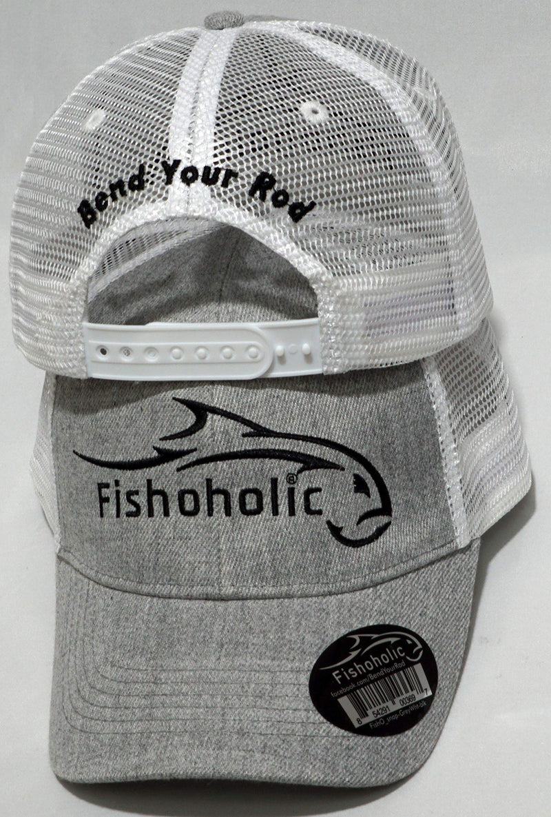 [AUSTRALIA] - Fishoholic Fishing Hat 8 Color Variations & 3 Sizes Snapback & Flexfit (R) TM Great Fishing Gift for Fishaholic 1: Grey One Size 