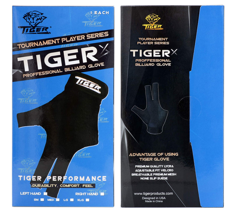 [AUSTRALIA] - Tiger-X Billiard Glove - Black - for Left Hand by Tiger Products Medium 