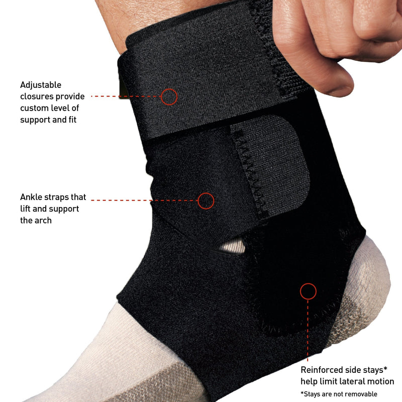 ACE Brand Deluxe Ankle Stabilizer, Adjustable, Black, 1/Pack Deluxe Stabilizer - BeesActive Australia