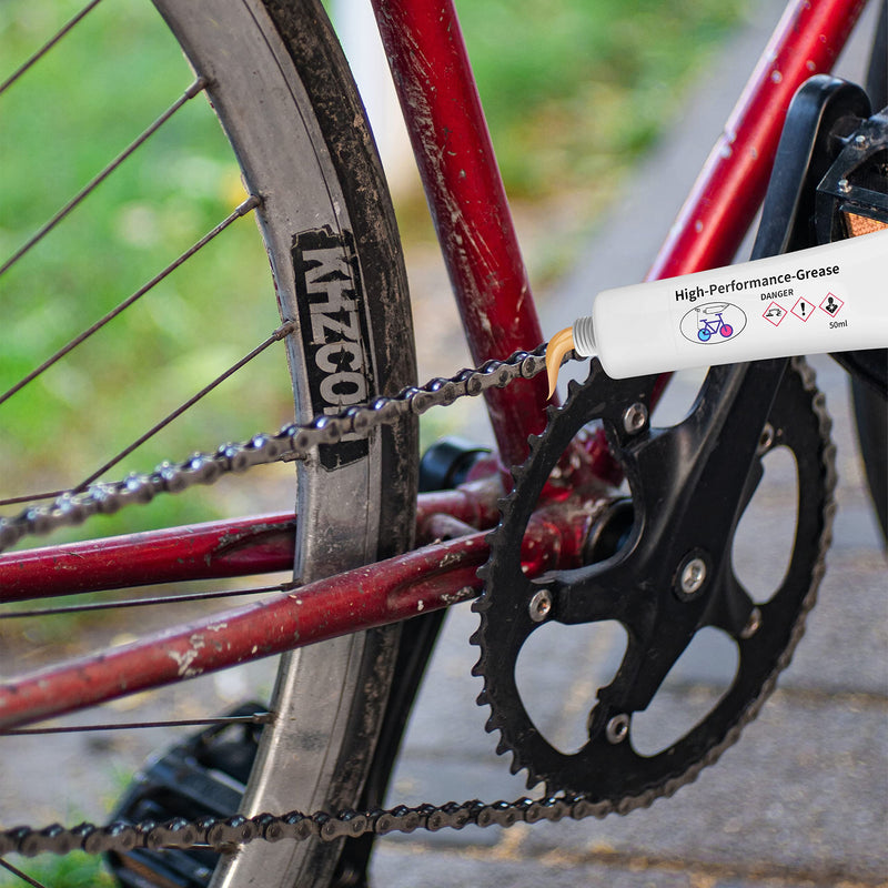 Bike Grease Bicycle Chain Lubricant – MTB brake bearing pedal axle Lube maintenance waterproof high temperature metal screw rust and corrosion cycling tool for Bike Derailleur Wheel Bolts Gear Motorcycle 50ml - BeesActive Australia