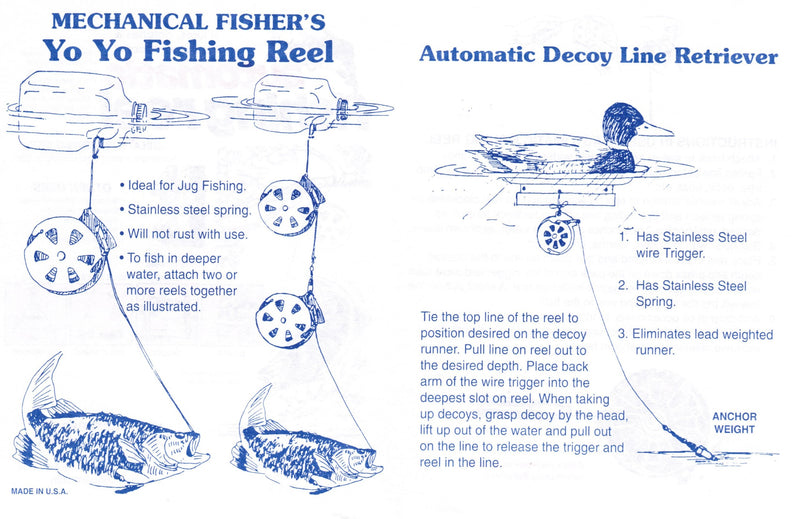 [AUSTRALIA] - 12 Mechanical Fisher's Yo Yo Fishing Reels (Flat Trigger Model) Gray 