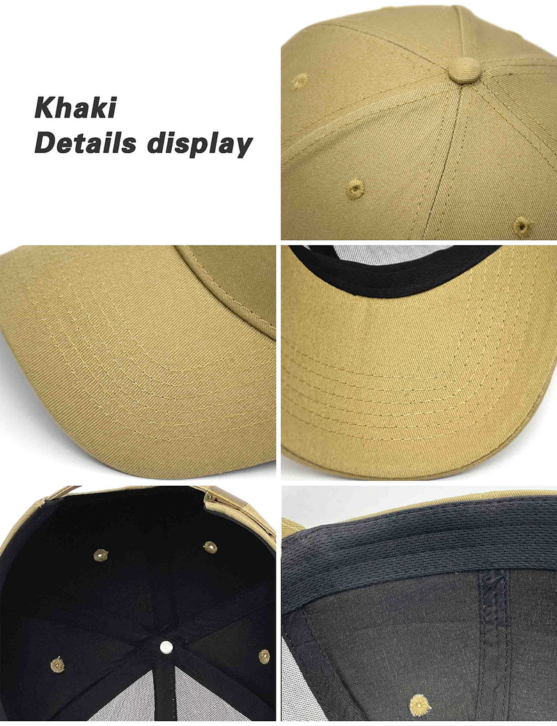 AOSMI 3 Pack Mens Plain Cotton Strapback Baseball Hat Adjustable,One Size Fits Most Low Profile Blank Team Ball Cap Black Grey Khaki - BeesActive Australia