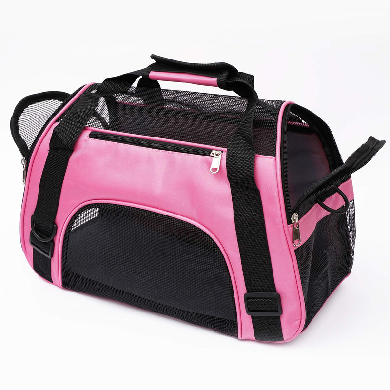 MuchL Cat Carrier Dog Carrier Soft-Sided Pet Travel Carrier for Cats Dogs Puppy Comfort Portable Foldable Pet Bag Airline Approved Small Pink - BeesActive Australia
