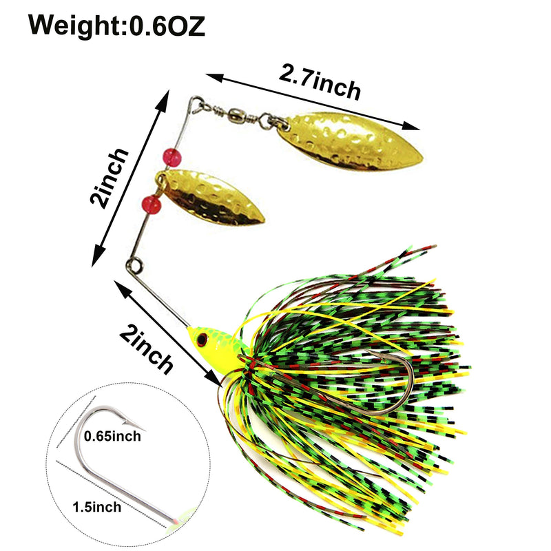[AUSTRALIA] - Fishing Hard Spinner Baits Lures kit Metal Spinnerbait Jig Lure Mix Colors Buzzbait Swimbaits Bass Trout 6pcs Spinner Baits 