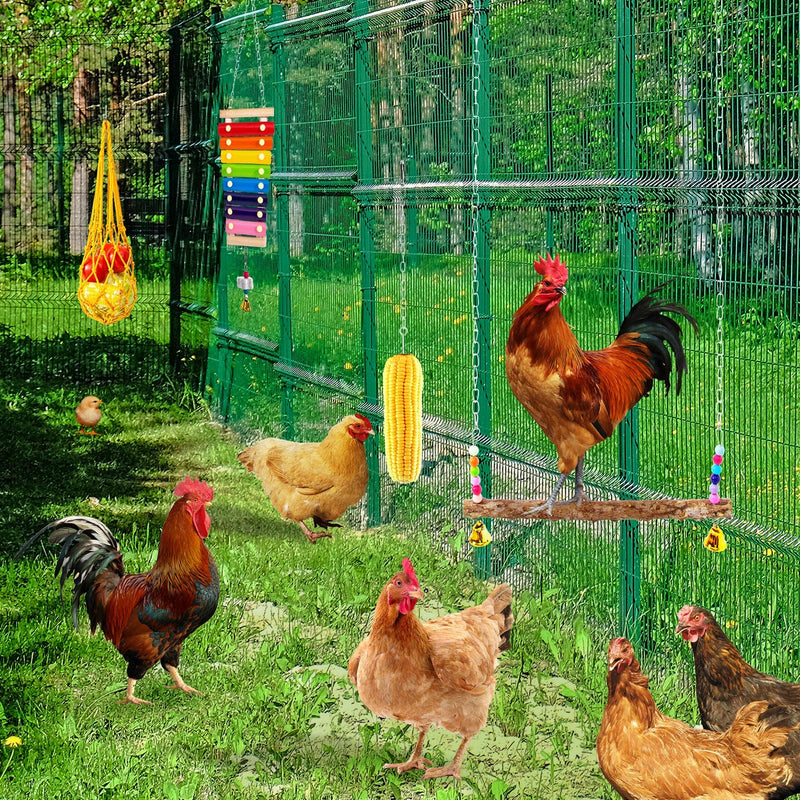 Hipykat 6 Packs Chicken Toys Set - with Chicken Xylophone Toy, Chicken Mirror, Chicken Ladder Bridge, Coop Swing, Vegetable Hanging Chicken Feeder, Chewing Foraging Toys, Accessories for Hens - BeesActive Australia