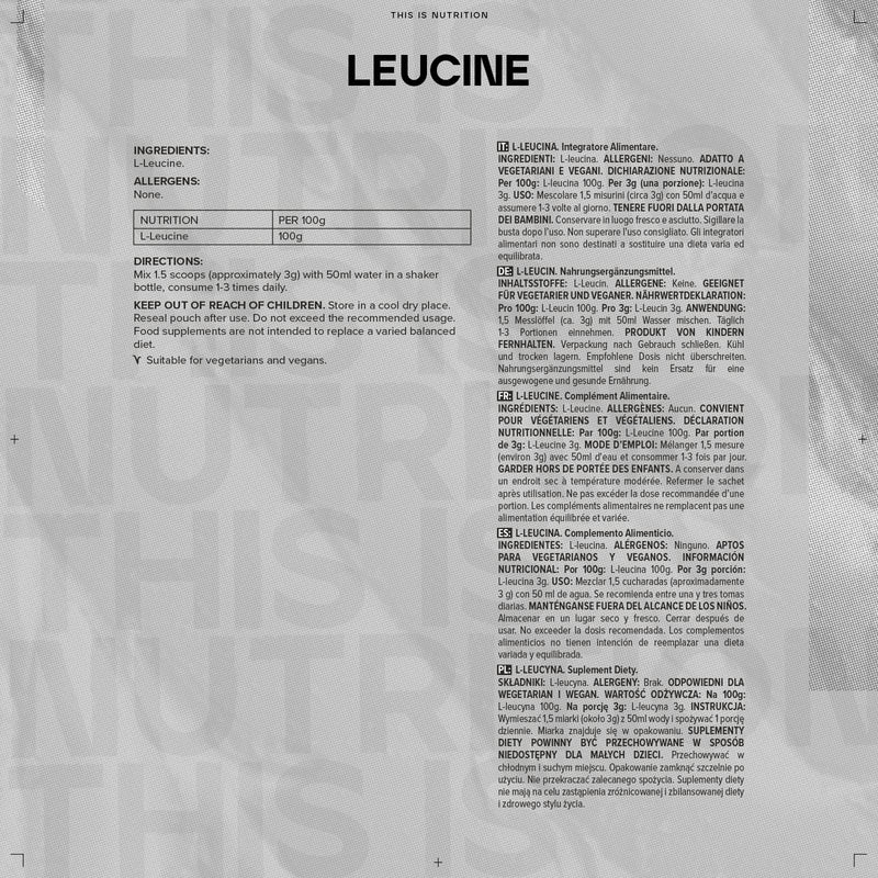 Bulk Leucine Powder, 500 g, Packaging May Vary 500 g (Pack of 1) - BeesActive Australia