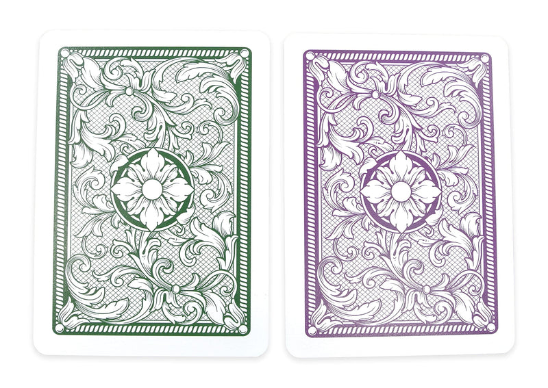 Copag Legacy Design 100% Plastic Playing Cards, Poker Size Jumbo Index Green/Purple Double Deck Set - BeesActive Australia