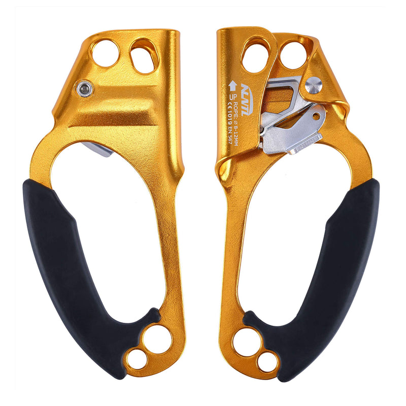 WILDKEN Climbing Hand Ascender Outdoor Mountaineering Tree Arborist Climbing Rappelling Equip Hand Ascender for 8-12MM Rope Left Right Hand Ascender Orange - Right - BeesActive Australia