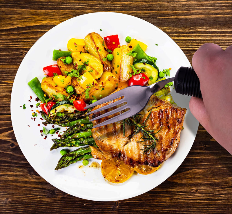 Aidapt Bendable Angled Fork, Soft Grip Eating Aid That can be Bent to Any Angle to Reduce Wrist Stress from Twisting, Handy aid for Those with Arthritis, Limited Grip, Limited Arm Movement or Tremors - BeesActive Australia