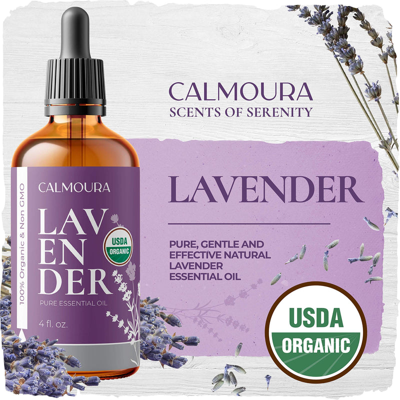 Organic Lavender Essential Oil (118mL / 4oz) — Pure Organic Lavender Oil Essential Oil — for Diffusers Aromatherapy, Skin, Massage Therapy, Relaxation, Soap Making, Chakra Balancing, Hair Care - BeesActive Australia