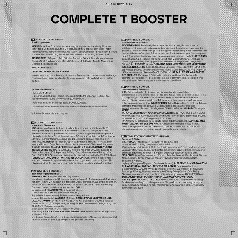 Bulk Complete T-Booster Capsules, Pack of 180, Packaging May Vary 180 Count (Pack of 1) - BeesActive Australia