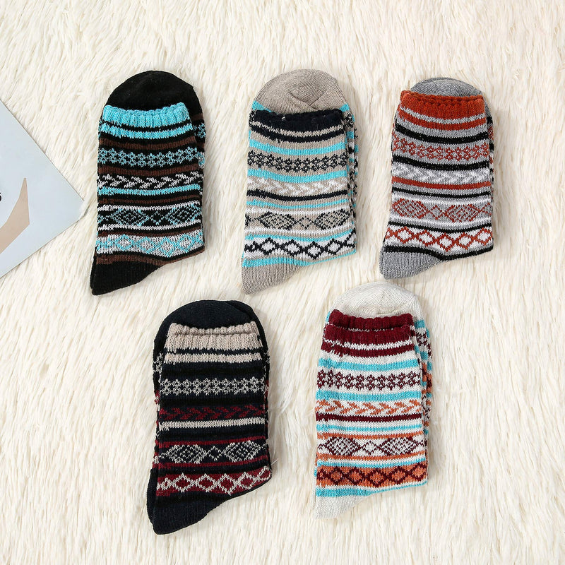 Zando Womens Wool Socks Winter Athletic Socks Crew Sock Warm Hiking Merino Wool Socks Soft Thick Mid Calf One Size Diamond - BeesActive Australia