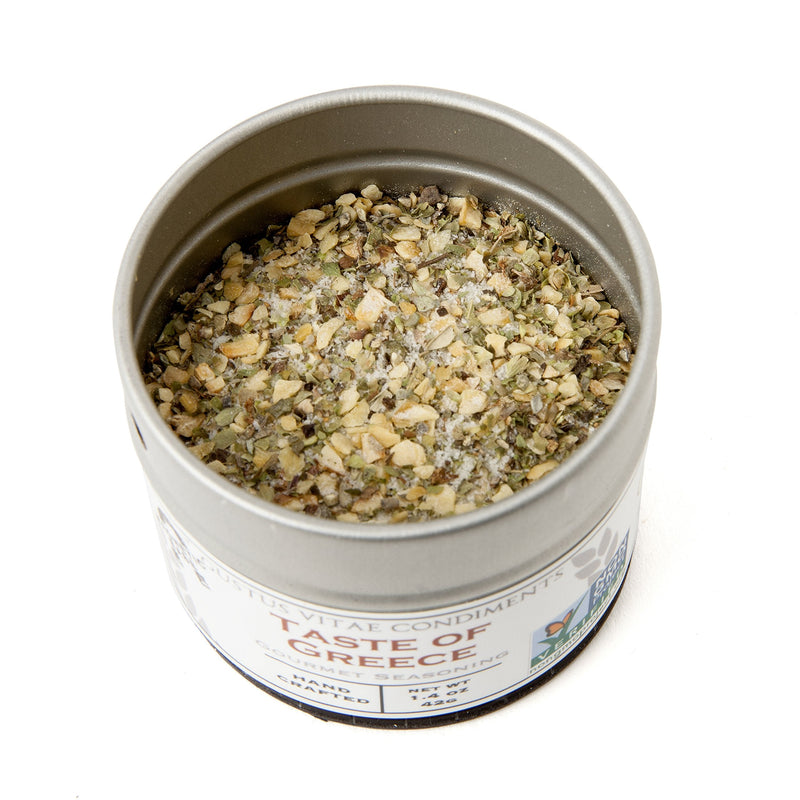 Gustus Vitae - Taste of Greece - Gourmet Seasoning - Artisanal Spice Blend - 2.7oz - Non GMO- Magnetic Tin - Small Batch - Hand Packed - BeesActive Australia
