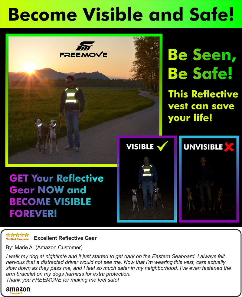 Reflective Vest Running Gear - Be Visible Stay Safe - Ultralight & Comfy - Large Pocket with Adjustable Waist - Safety Vest in 6 Sizes for Running, Cycling, Walking - Included 2 Reflective Bands & Bag Small Yellow - Vest Set - BeesActive Australia