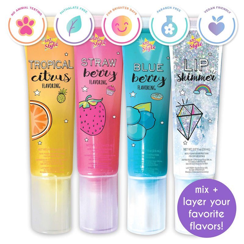 Just My Style Flavor Lab Lip Gloss by Horizon Group USA, DIY 4 Custom Lip Glosses By Mixing Colorful Flavors & Lip Shimmer. Flavors, Shimmer, Lip Gloss Tubes Mixing Stick & Instructions Included DIY Lip Gloss - BeesActive Australia