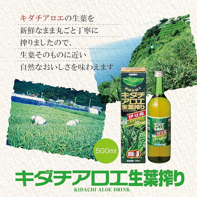 Orihiro Kidachialoe Raw Leaf Squeezer, 16.9 fl oz (500 ml), Kidachialoe from Shizuoka Prefecture - BeesActive Australia