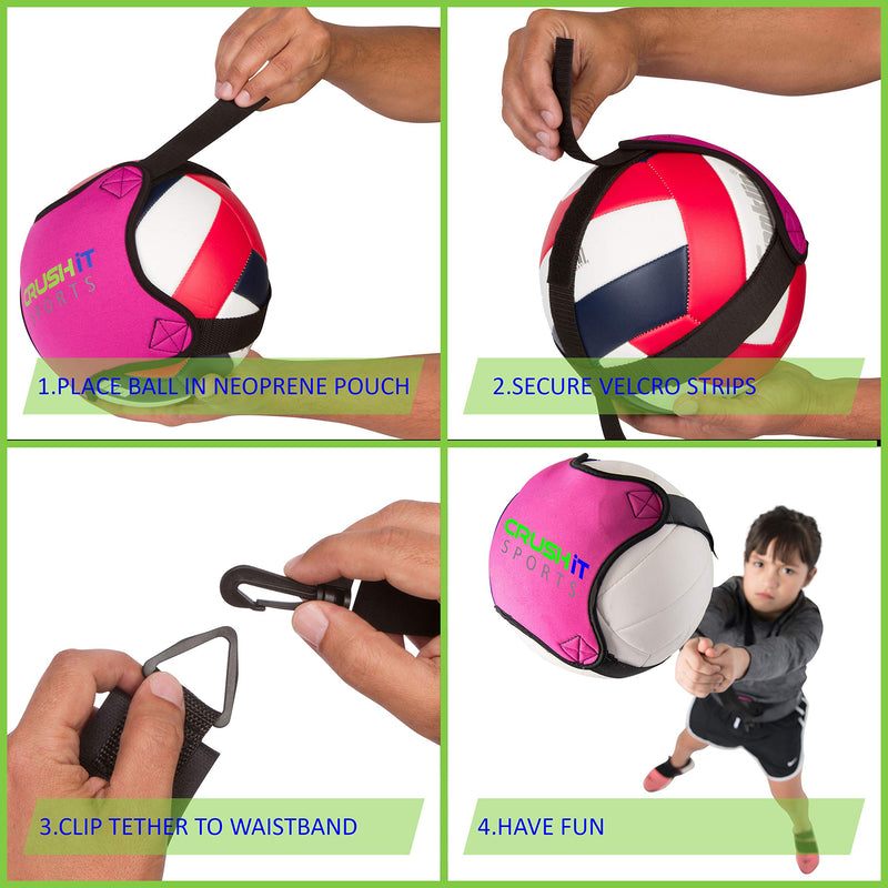 CRUSH iT SPORTS Volleyball Training Equipment Aid - Practice your Serving, Spiking, Setting & Arm Swing, Serve & Spike Like a Pro with this Solo Trainer, Perfect Volleyball Gift for Beginners - BeesActive Australia