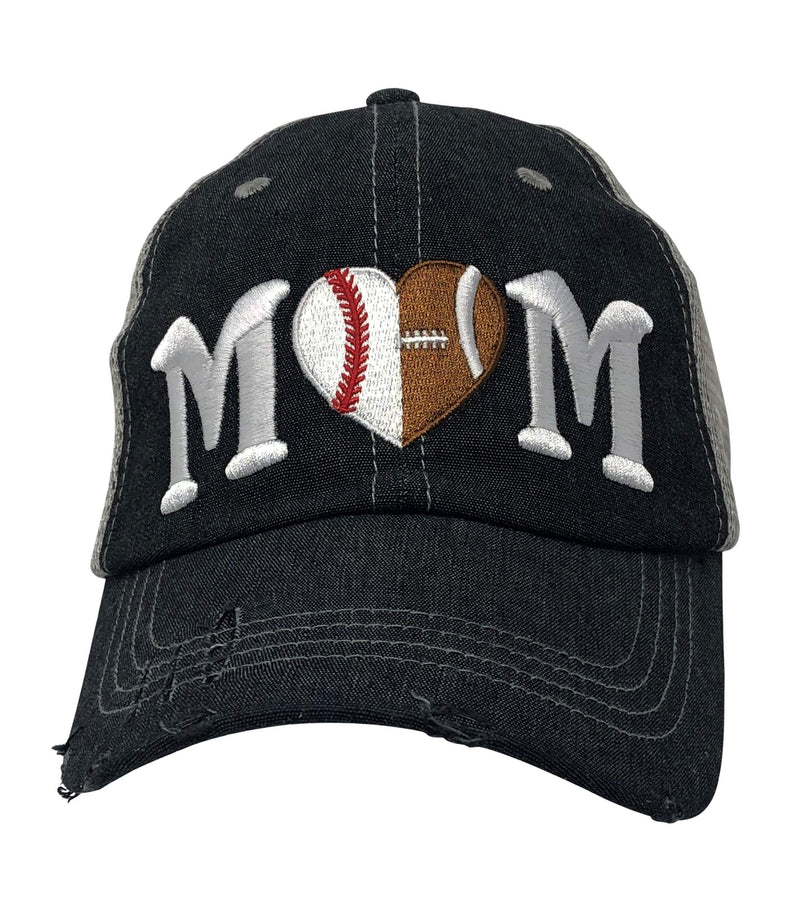 Cocomo Soul Baseball Football Mom Embroidered Mesh Trucker Style Hat Cap Football MOM Baseball MOM Gift Mothers Day Dark Grey - BeesActive Australia