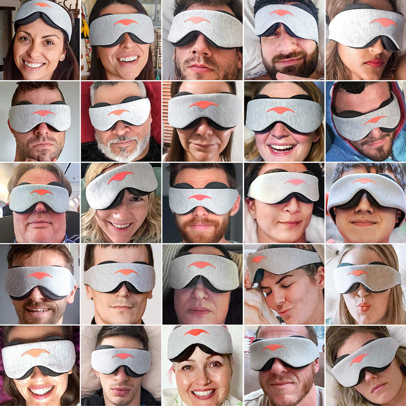 Manta Sleep Mask - 100% Light Blocking Eye Mask, Zero Eye Pressure, Comfortable & Adjustable Sleeping Mask for Women Men, Perfect Blindfold for Sleep/Travel/Nap/Shift Work Gray 1 count (Pack of 1) - BeesActive Australia