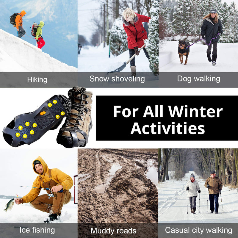 Limm Crampons Ice Traction Cleats - Lightweight Traction Cleats for Walking on Snow & Ice - Anti Slip Shoe Grips Quickly & Easily Over Footwear - Portable Ice Grippers for Shoes & Boots Standard Crampons XLarge - BeesActive Australia