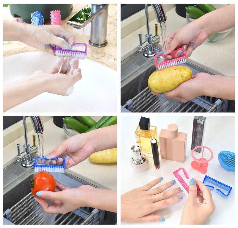 Nail Brush, Fingernail Brush, 5 Pieces Handle Grip Nail Brush for Cleaning Dust Hand Fingernail Scrub Cleaning Brushes Kit Pedicure Brush for Toes and Nails Cleaner Men Women - BeesActive Australia