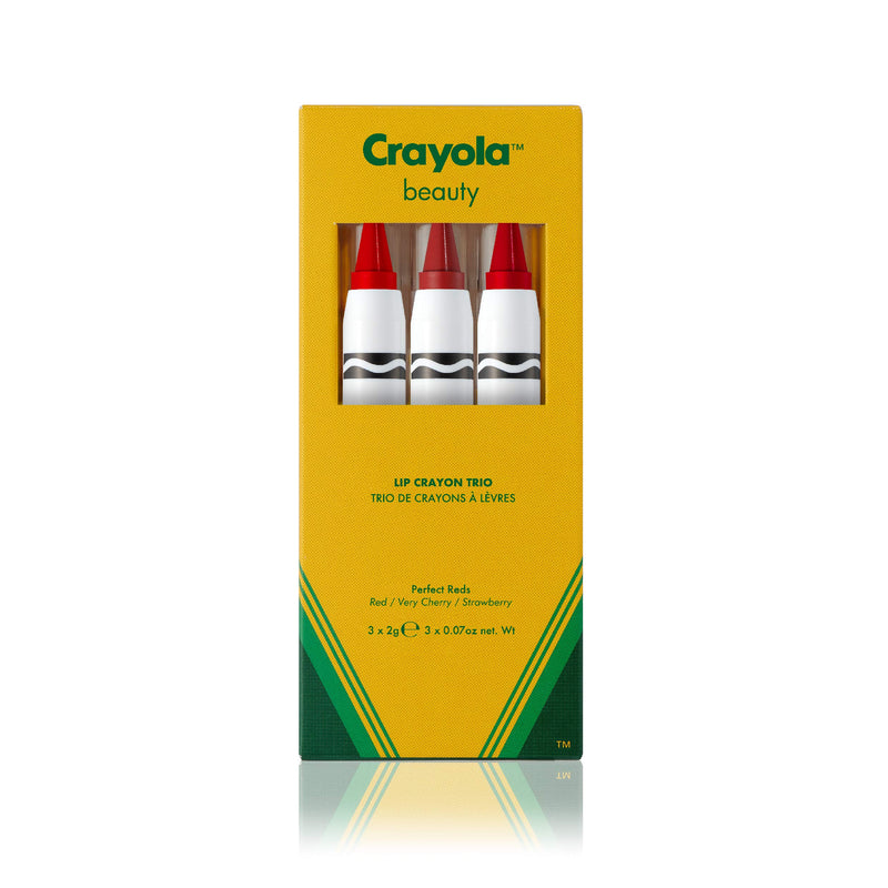 Crayola Beauty - Lip & Cheek Crayon Trio - 2 in 1, Use as Lipstick or Blush - Highly Pigmented Color, Ultra Creamy, No Mess - Talc Free & Vegan Friendly - Perfect Reds - 3 Shades - 0.07 oz - BeesActive Australia