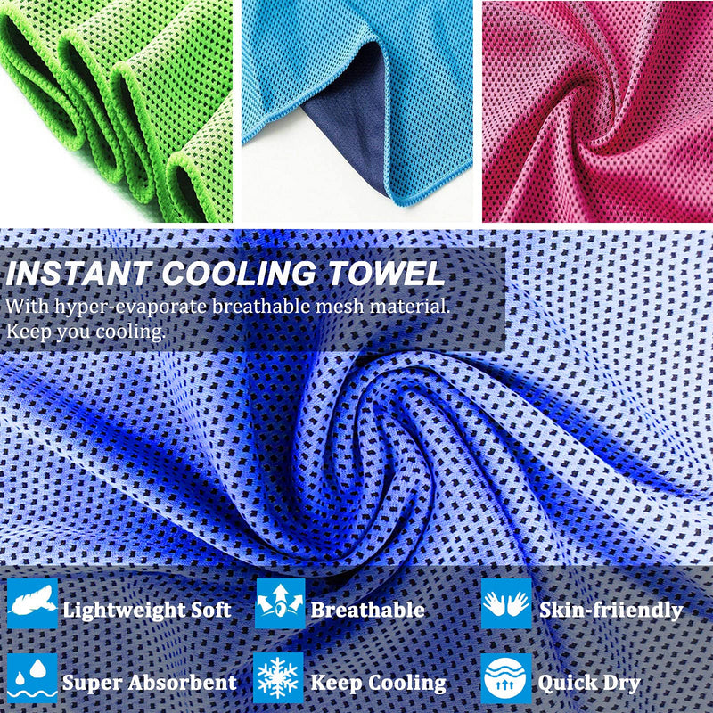 YQXCC 4 Pack Cooling Towel (47"x12") Ice Towel for Neck, Microfiber Cool Towel, Soft Breathable Chilly Towel for Yoga, Sports, Golf, Gym, Camping, Running, Fitness, Workout & More Activities 4 Dark Gray - BeesActive Australia