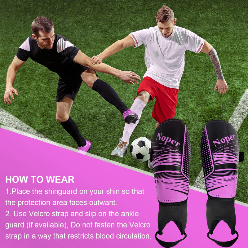 Soccer Shin Guards for Kids Youth, Shin Guard and Shin Guard Sleeves for Boys and Girls for Football Games EVA Cushion Protection Reduce Shocks and Injuries C-Purple+Black Large - BeesActive Australia