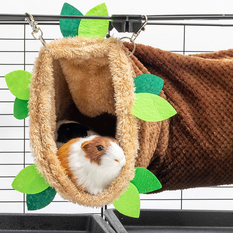 Guinea Pig Tunnel Hammock - Soft Fleece Rat Hammock Hideout for Hamster Ferret Chinchilla Hedgehog Squirrel Small Animals - Swing Pet Hammock House Habitat Cage Accessories for Playing Sleeping - BeesActive Australia