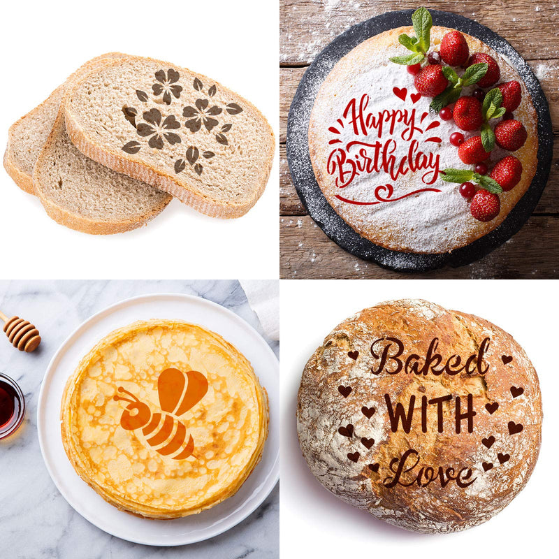 12 Pieces Stencil for Bread Artisan Bread Stencils Baking Stencil Set Cook Stencil Baking Template Bread, Cake, Pie, or Cookie Stencils Template Mold for Decorating, 12 Styles - BeesActive Australia