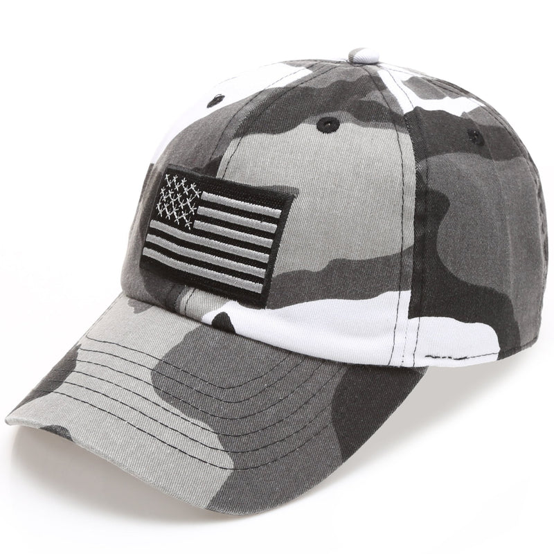 MIRMARU Tactical Operator USA Flag Cotton Low Profile Baseball Cap with Adjustable Strap One Size City Camo - BeesActive Australia