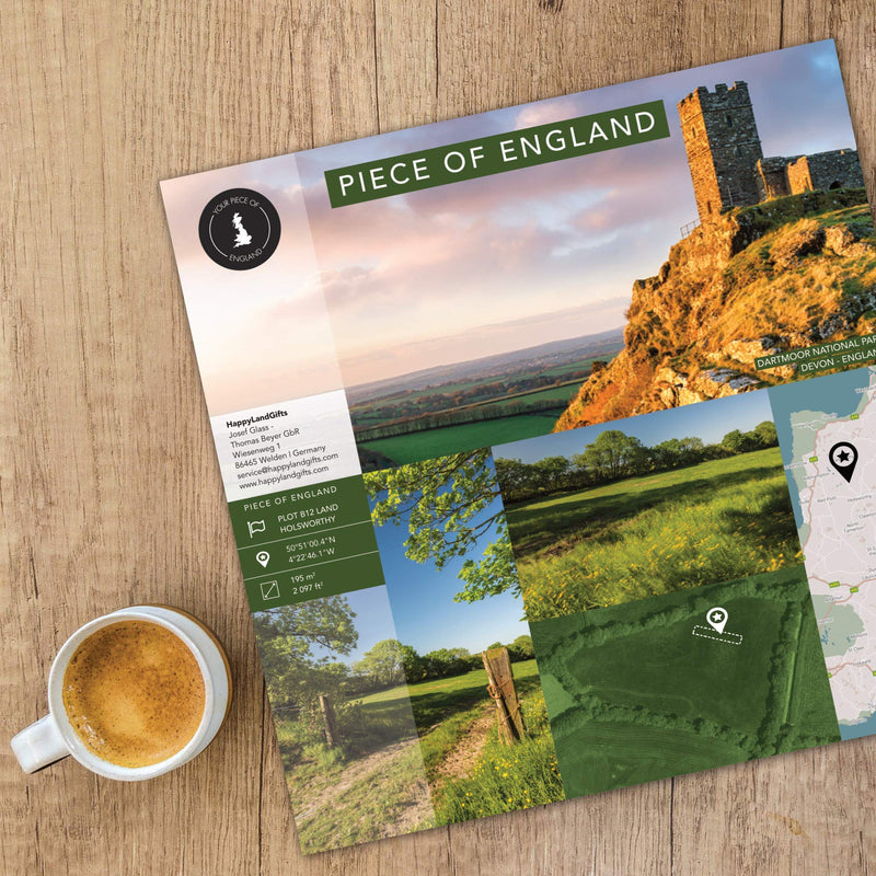 happylandgifts® A real piece of land | Nice gift for Birthday - Anniversary - Wedding - Mother's and Father's Day | 12 countries available | Personalized Land Owner's Certificate | ENGLAND (UK) | for mum, dad, brother, sister, husband, wife England (Uk) - BeesActive Australia