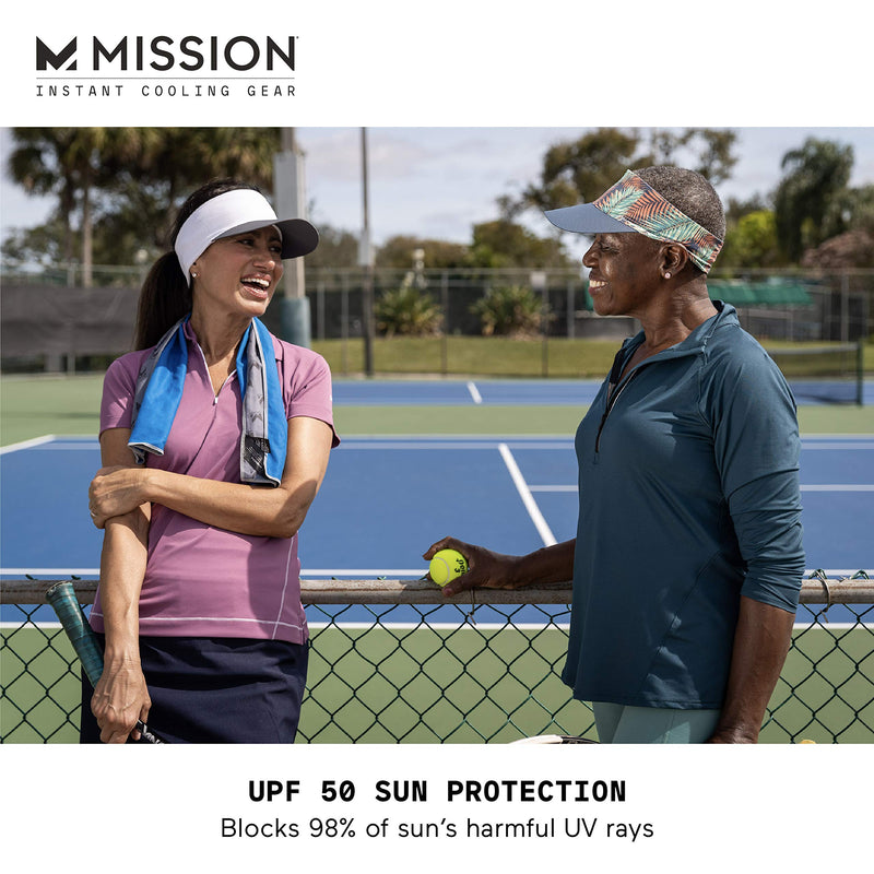 MISSION Cooling Stretchy Visor- Lightweight, No Slip Band, UPF 50 Black - BeesActive Australia