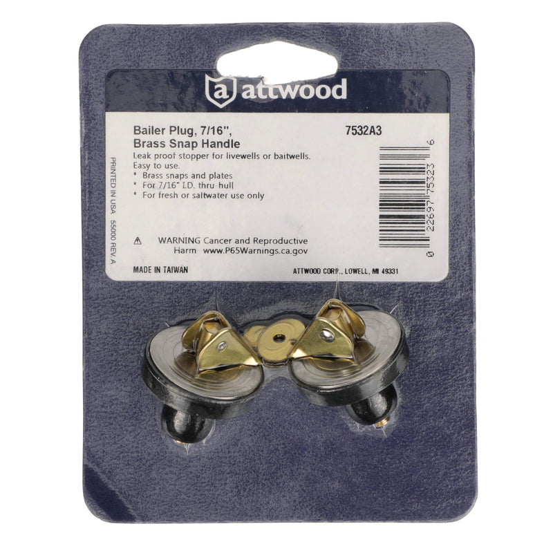 attwood 7534A3 Brass Livewell/Bailer Drain Plug 1/2 inch - BeesActive Australia