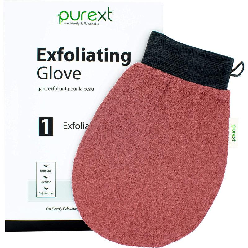 PureXT Exfoliating Glove - Kessa Hammam Body Scrubber - Fake Tan Remover Exfoliator Mitt (250D) - BeesActive Australia