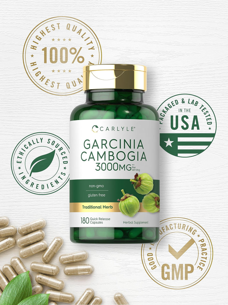 Carlyle Garcinia Cambogia 3000mg | 180 Capsules | Non-GMO, Gluten Free Supplement Extract - BeesActive Australia