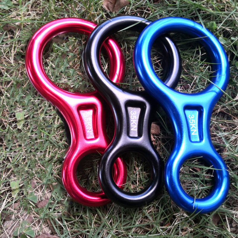 Azarxis 35 KN 50KN Climbing Rescue Figure 8 Descender Large Bent-Ear Rigging Plate Heavy Duty & High Strength Rappel Device Equipment for Rappelling, Belaying, Tree Climbing, Aerial Silks Rigging #01 Blue - 35KN - 2 Pack - BeesActive Australia