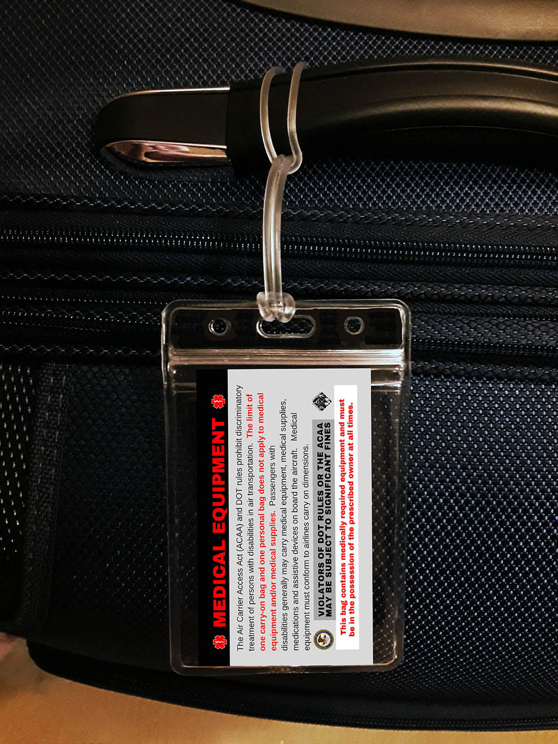 Medical Alert Equipment Luggage Tag - Handle with Care, DOT and ACAA regulations (MELT-112) Quantity (2) 2 - BeesActive Australia