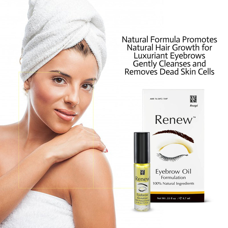 Renew Eyebrow Revitalizer Eyebrow Growth Oil - All Natural Formula Promotes Natural Hair Growth for Luxuriant Eyebrows - Gently Cleanses and Removes Dead Skin Cells for Healthy Vibrant Hair Follicles - BeesActive Australia