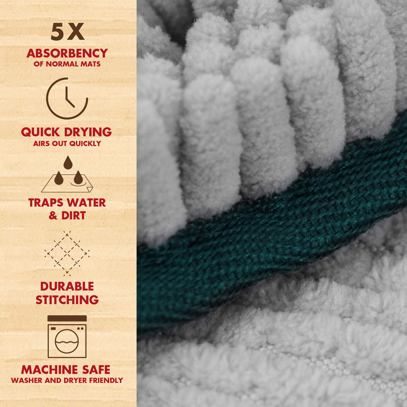My Doggy Place Dog Towel - Super Absorbent Microfiber Towel with Hand Pockets - Dog Bathing Supplies - Quick Dry Shammy Towel - Washer and Dryer Safe Light Gray - BeesActive Australia