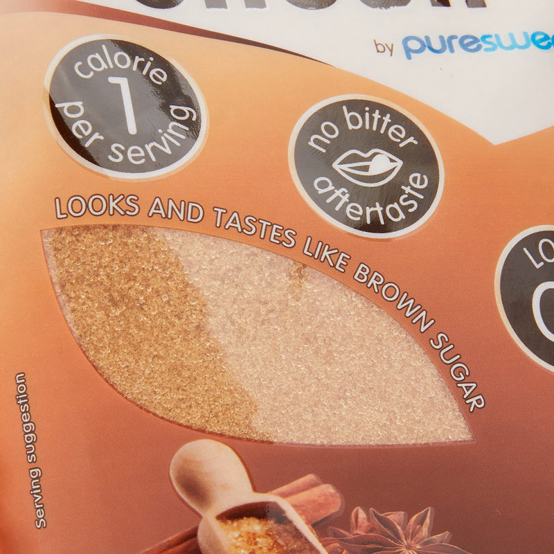 Puresweet Brown Shuga 500g, Brown Sugar Alternative, No Bitter Aftertaste, Keto and Diabetic Friendly, Non GMO, Vegan, with Stevia., Pack of 1 - BeesActive Australia