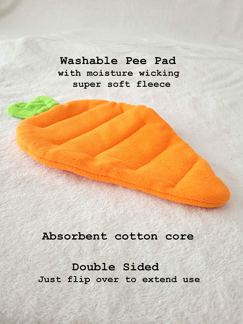 Guinea Pig Bed Washable Pee Pad, Fleece Bedding for Rodent, Reusable Carrot Cage Liner for Hedgehog, Rat, Hamster or Small Animal - BeesActive Australia