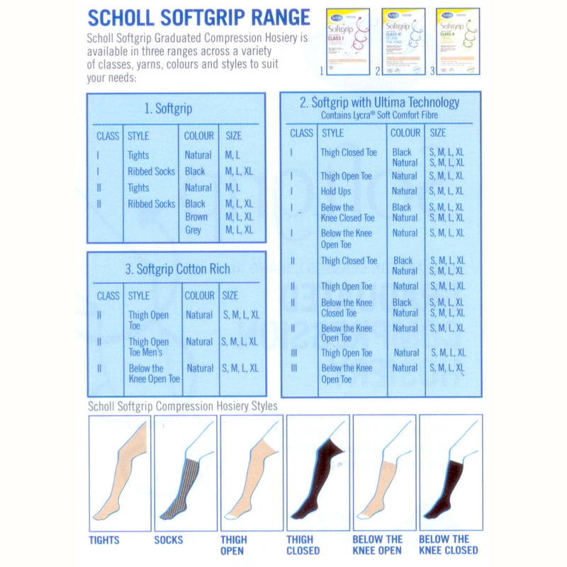 Scholl Softgrip Compression Stocking: Class I: Below The Knee Closed Toe: Natural: Size L - BeesActive Australia