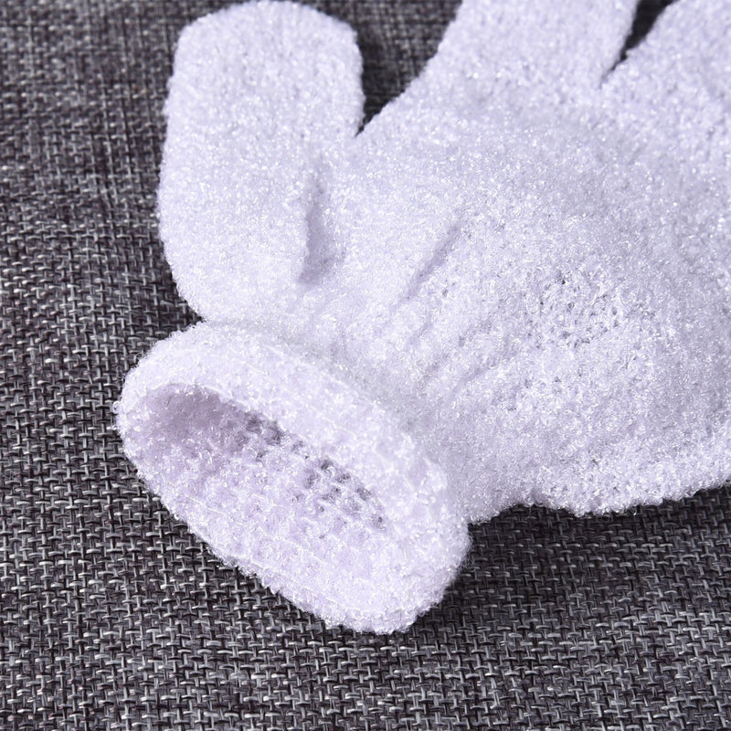 Hotop 4 Pairs Shower Gloves Scrubbing Gloves Dual-sided Exfoliating Glove Body Bath Scrubs, White - BeesActive Australia