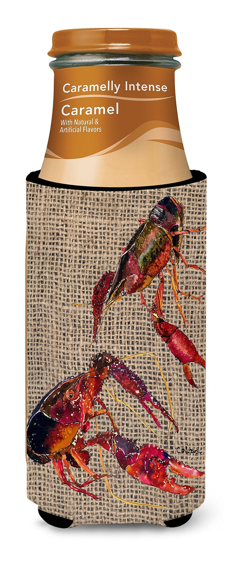 Caroline's Treasures 8739MUK Crawfish on Faux Burlap Ultra Beverage Insulators for Slim cans, Slim Can, Multicolor - BeesActive Australia