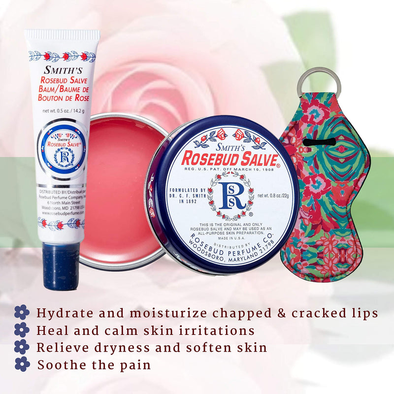Smith's Rosebud Salve, Strawberry and Minted Rosebud Lip Balm Gift Set in Tin Can and Tube, Chapstick Holiday Collection Gifts Box-Lip Gloss Bundle Holiday Chapstick Holiday Giftbaskets - BeesActive Australia